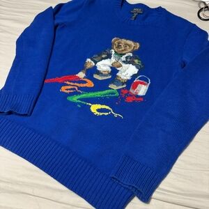 Ralph lauren polo bear sweater size XL 18-29( boy youth)use like new 35$ (shop